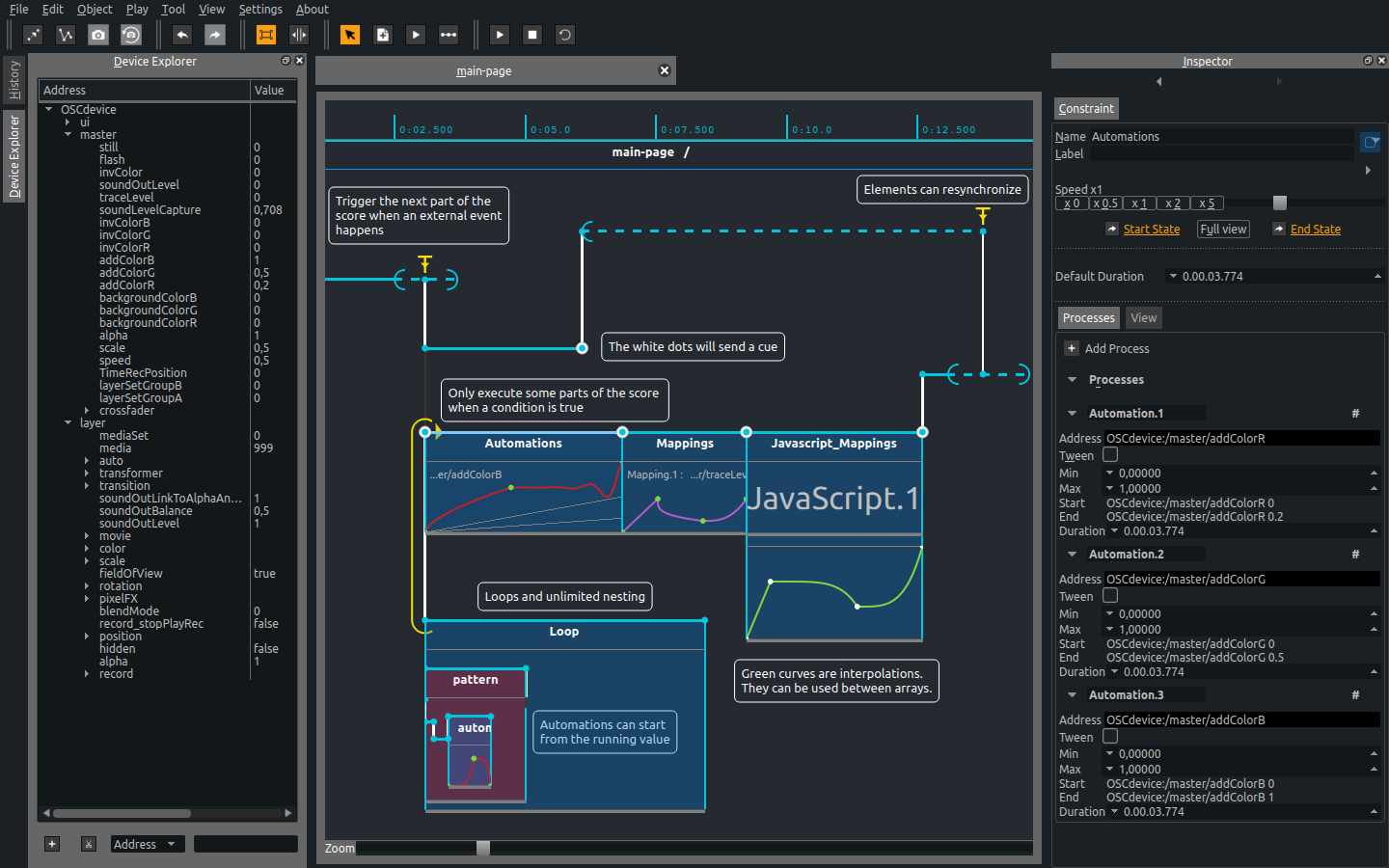 Score interactive sequencer